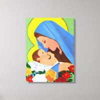 Marie et bébé Jésus toile art 