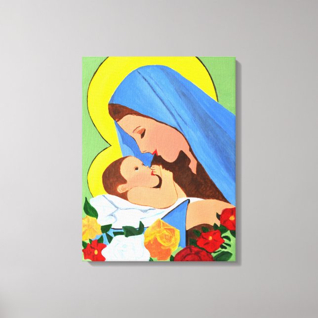 Marie et bébé Jésus toile art  (Recto)