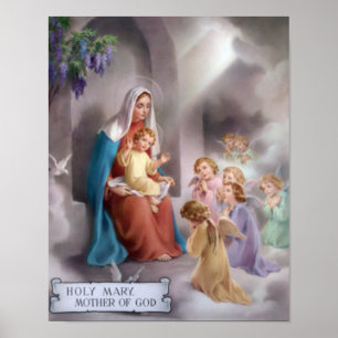 Marie mère de Dieu, la vierge sainte, affiche