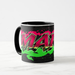 Marie prénom Graffiti red Green Tasse