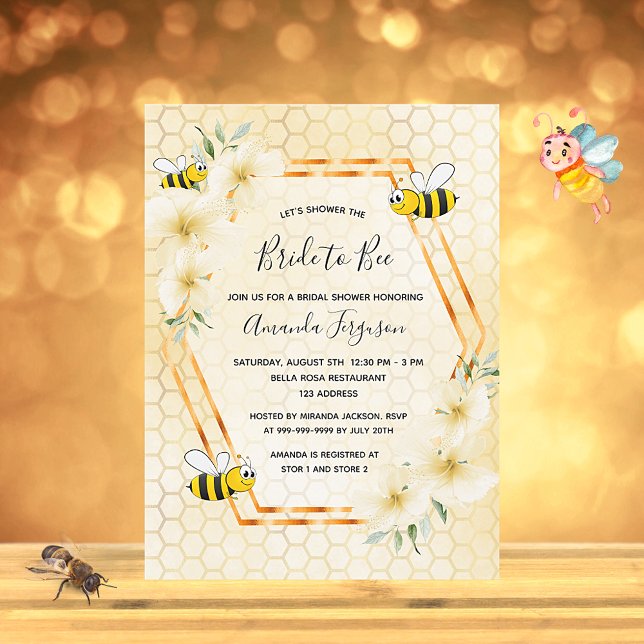 Mariée à abeille nid d'abeille invitation de douch (Créateur téléchargé)