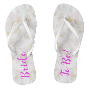 Mariée À Être ! Tongs en marbre rose