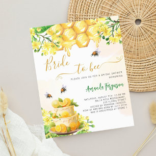 Mariée abeille jaune floral nuptiale invitation