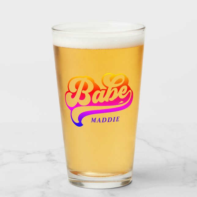 Mariée Bachelorette Nom personnalisé Verre (Devant (rempli))