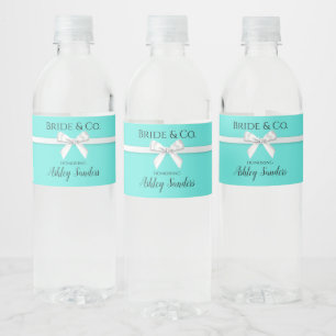 Mariée & Co. Turquoise / Étiquettes de bouteille d