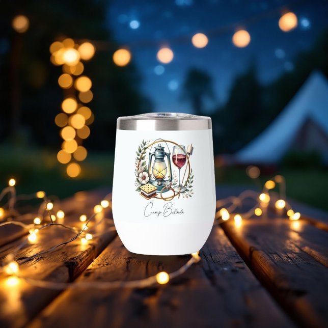 Mariée de camping personnalisée Week-end d'enterre (Custom Camp Bride Bachelorette Weekend Thermal Wine Tumbler)