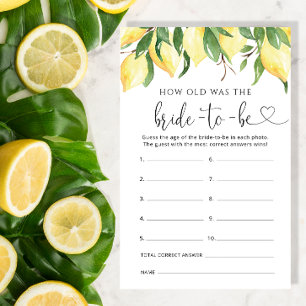 Mariée de citrons Quel âge a été la mariée jeu