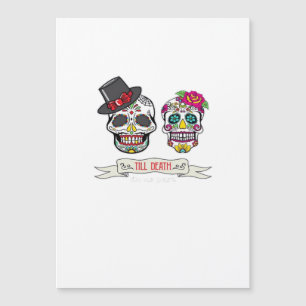 Mariée de mariage de crâne et marié jusqu'à la mor