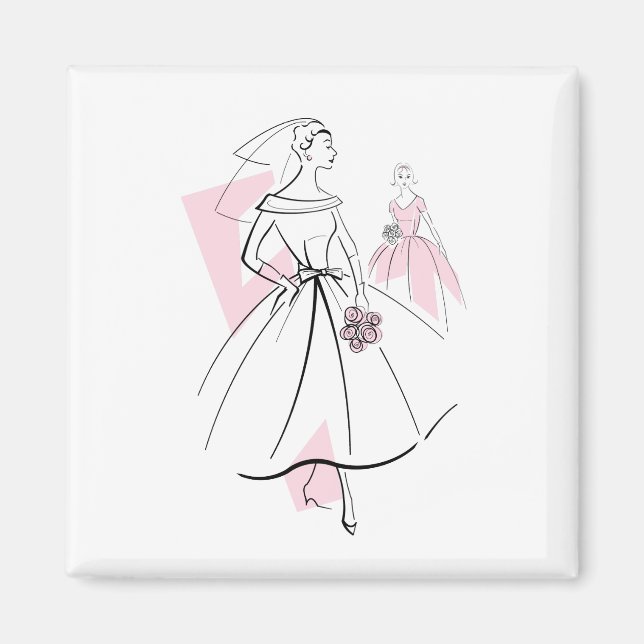 Mariée de mode Groupe rose aimant carré (Devant)