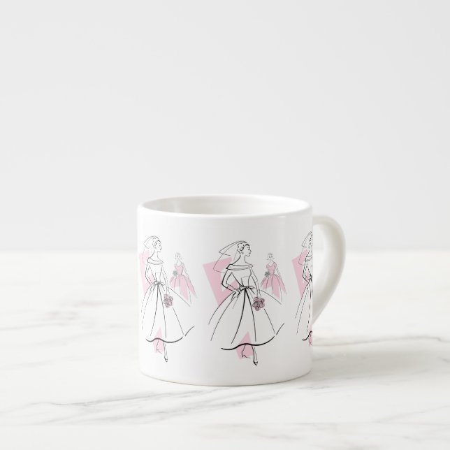 Mariée de mode Groupe rose mug espresso (Devant droit)