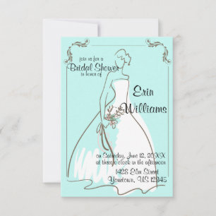 Mariée en Gown Sketch Invitation de la douche nupt