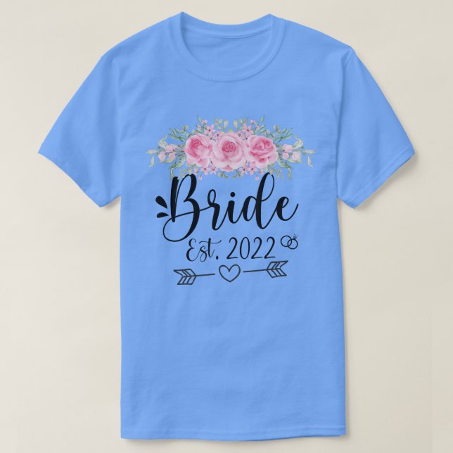 Mariée Est 2022 Mariage Fleur Florale T-Shirt (Design devant)