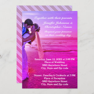 Mariée et chambre violet Sunset Beach Invitation d