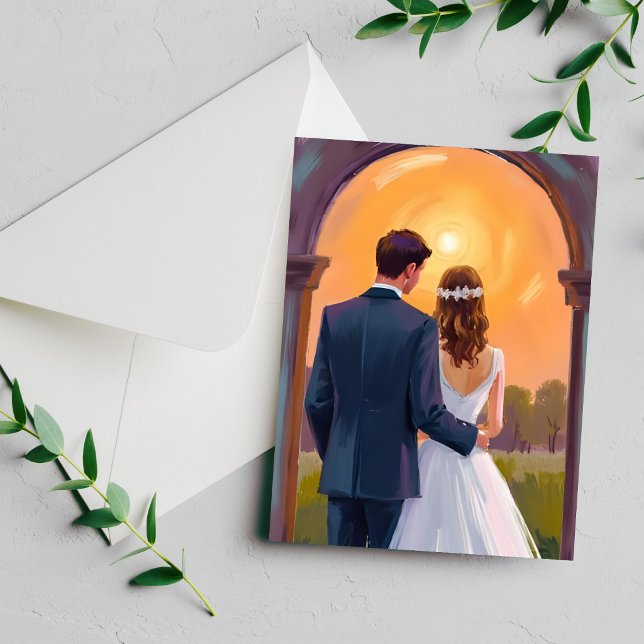 Mariée et mari à jamais carte de mariage (Créateur téléchargé)