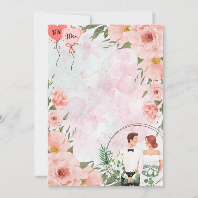 Mariée et mariage rose floral (Devant)