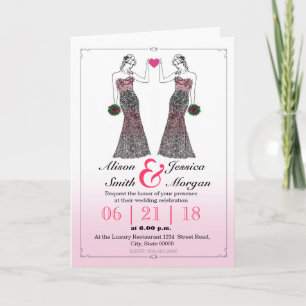 Mariée et Mariée - Invitation de mariage lesbien
