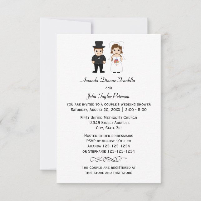 Mariée et salle de bain - Invitation de douche de  (Devant)