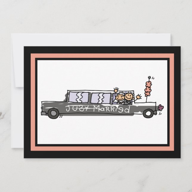 Mariée et salle de jeu Limo Elopement Faire-part (Devant)