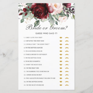 Mariée Florale Bourgogne ou Guess qui l'a dit