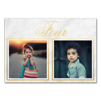 Mariée Groom Age Élégant Marbre Or Numéro de table