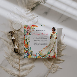 Mariée indienne à Saree   Fête Florale Mehendi