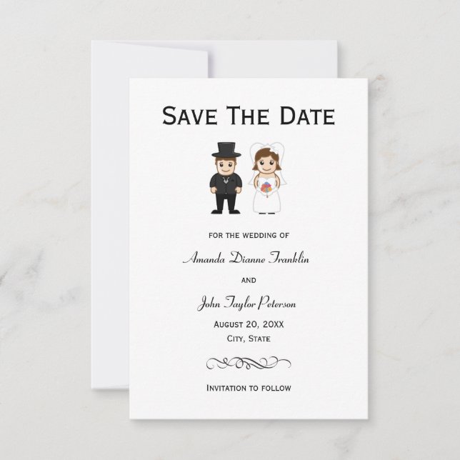Mariée & Marié - 3x5 Save the Date (Devant)