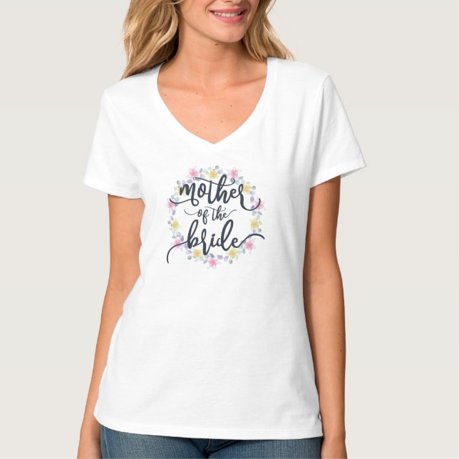 Mariée Mère Calligraphie de mariage | T-Shirt (Devant)