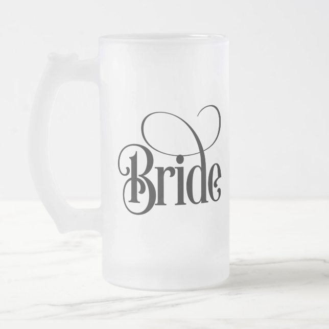Mariée (modèle 3) Verre dépoli de bière Mug (Gauche)