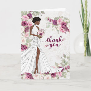 Mariée Noire et Fleurs de Prunier Blanc Faire-Part
