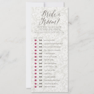 Mariée ou chambre - Cartes de jeu de Fête des mari