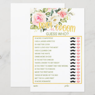 Mariée ou chambre - Devinez qui - Rose Floral & Or
