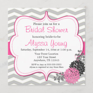 Mariée ou Invitation de Baby shower rose Grey Chev