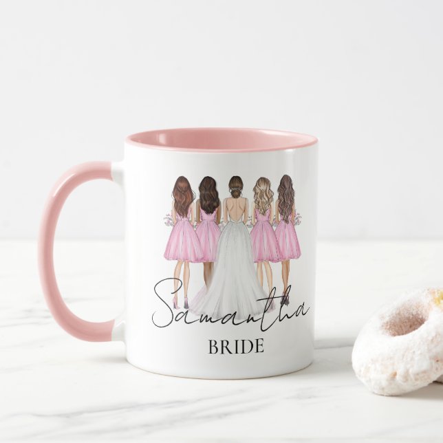 Mariée personnalisée Nom personnalisé Mug cadeau (Avec donut)
