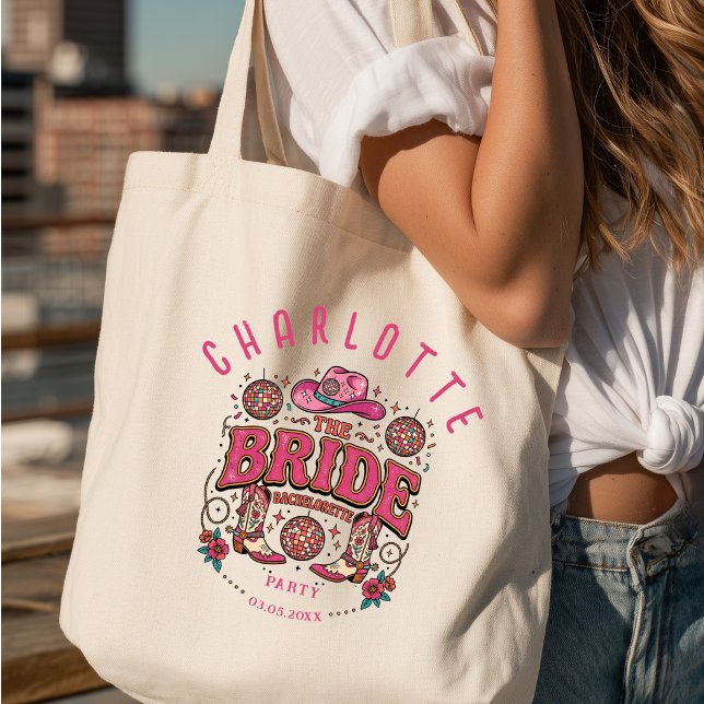 Mariée ! Sac fourre-tout Western de dernier rodéo  (Bride! Cowgirl’s Last Rodeo Western Tote Bag)