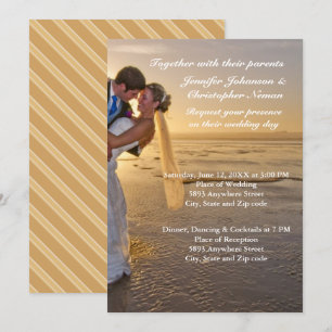Mariée & Salle sur Sunset Beach Mariage Invitation