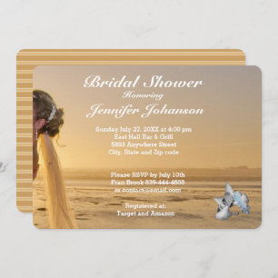 Mariée sur Sunset Beach Invitation de douche nupti