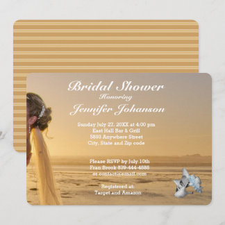 Mariée sur Sunset Beach Invitation de douche nupti