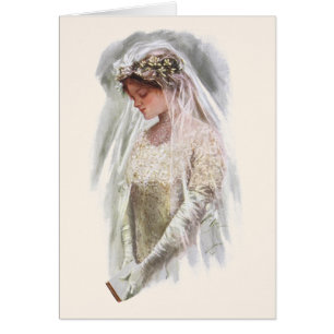 Mariée victorienne vintage avec la Bible Harrison