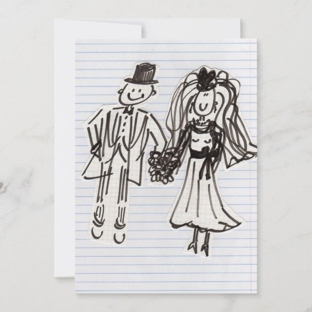 MARIÉS DESSINÉS POUR UN MARIAGE (Devant)