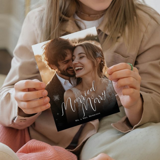 Mariés & Joyeux Flocons de Neige Noël Photo Impres (Créateur téléchargé)