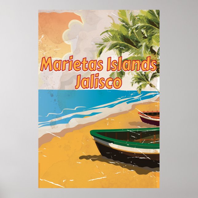 Marietas Islands, Jalisco affiche de voyage vintag (Devant)