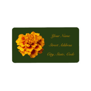 Marigold Floral Étiquettes de adresse
