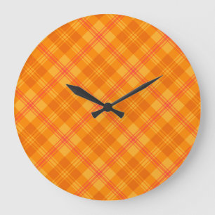 Marigold Medley Orange Tartan Arrondi Horloge mura
