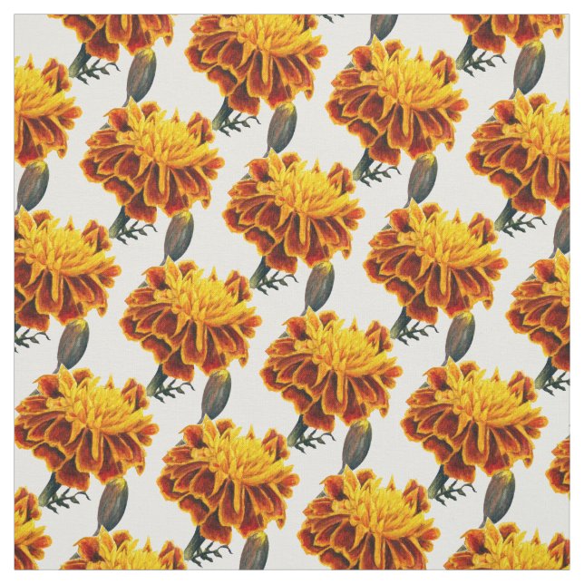 Marigold tissu d'aquarelle jaune doré (Échantillon)