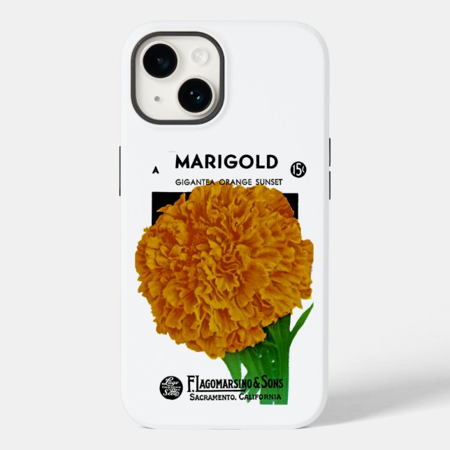 Marigold Vintage Seed Packet Coque-Mate coque ipho (Verso)