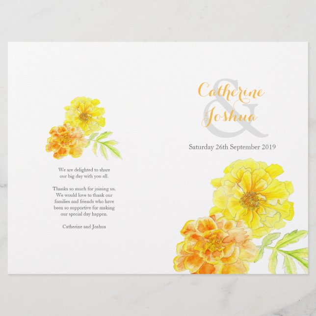Marigolds aquarelle jaune grand programme de maria (Devant)