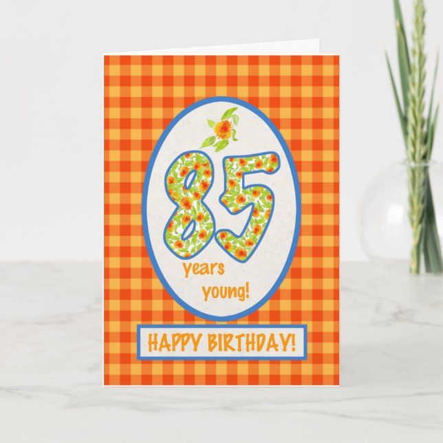 Marigolds et En vichy : Carte d'anniversaire 85e (Devant)