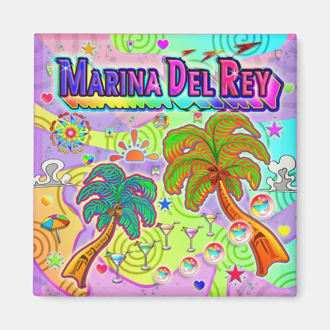 Marina Del Ray Vacances Magnet cible (Devant)