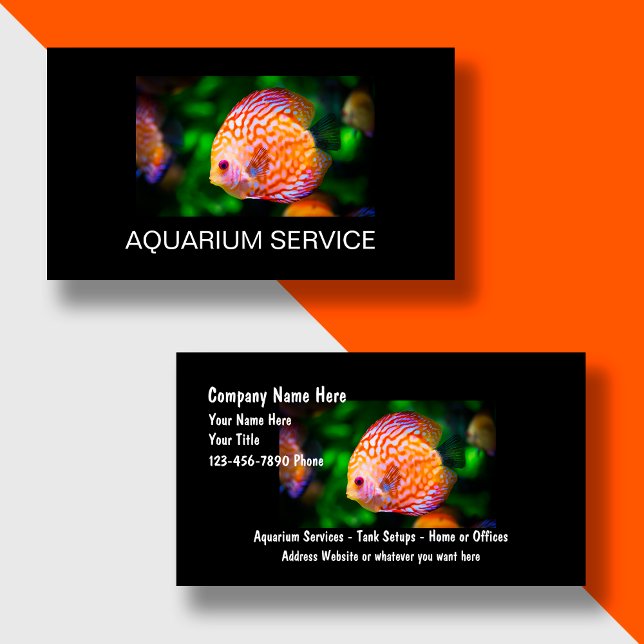 Marine Aquarium Discus Fish Thème Cartes de visite (Créateur téléchargé)