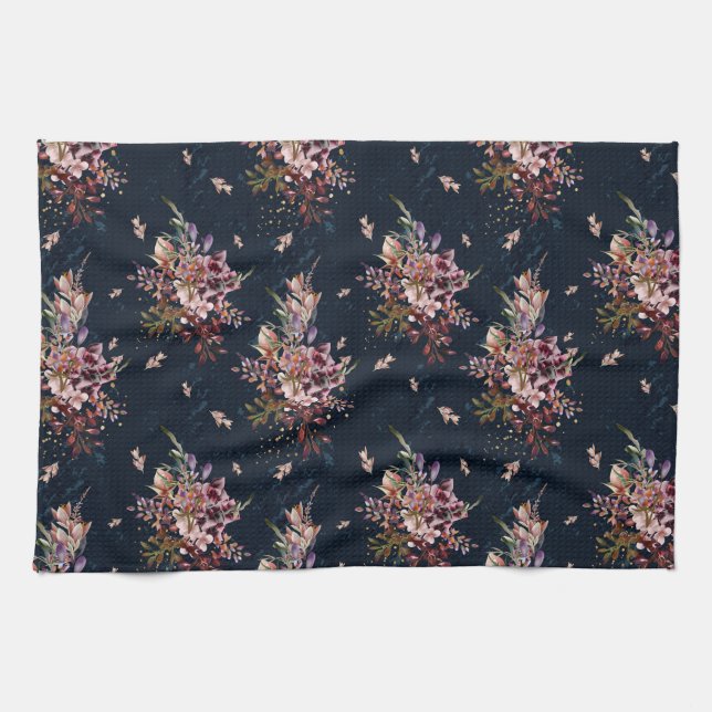 Marine Automne Floral Cuisine Serviette (Horizontal)